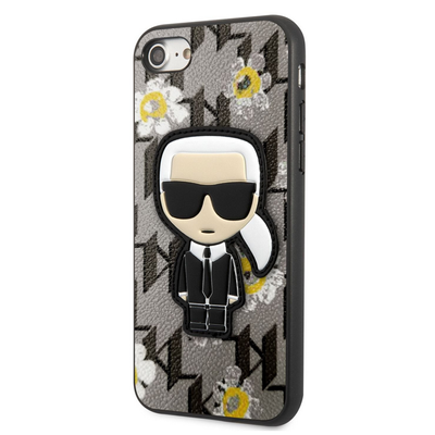 Tok, Karl Lagerfeld /KLHCP13MPMNFIK1/, Apple Iphone 13 (6,1"), Ikonik Flower, szürke