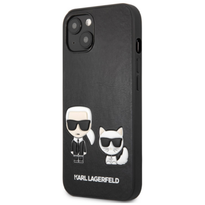 Tok, Karl Lagerfeld /KLHCP13MPCUSKCBK/, Apple Iphone 13 (6,1"), Karl Lagerfeld and Choupette PU Leather, fekete