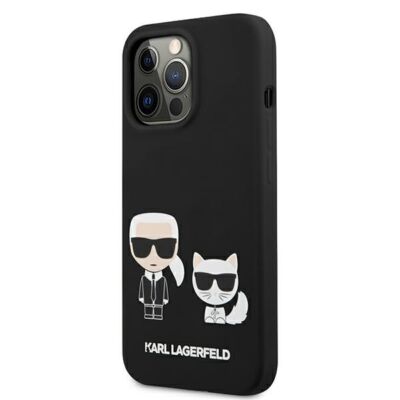 Tok, Karl Lagerfeld /KLHCP13SSSKCK/, Silicone, Apple Iphone 13 Mini (5,4"), Karl & Choupette, fekete