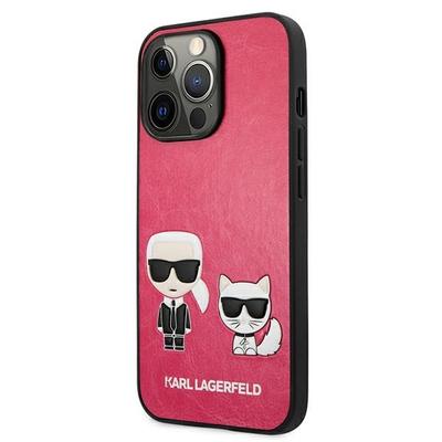 Tok, Karl Lagerfeld /KLHCP13LPCUSKCP/, Apple Iphone 13 Pro (6,1"), Karl & Choupette, rózsaszín, fekete kerettel