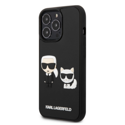 Tok, Karl Lagerfeld /KLHCP13L3DRKCK/, Apple Iphone 13 Pro (6,1"), Karl Lagerfeld and Choupette 3D, fekete