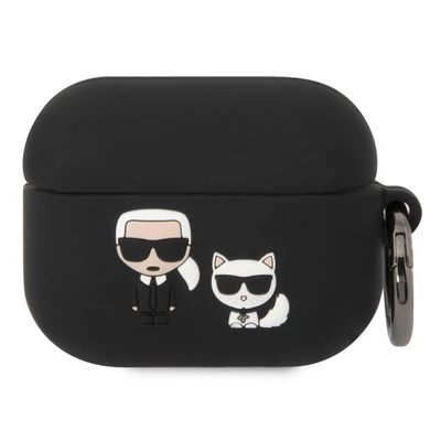 Tok, Karl Lagerfeld /KLACAPSILKCK/, Apple Airpods Pro, Karl Lagerfeld and Choupette Silicone, fekete