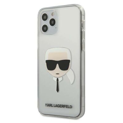 Tok, Karl Lagerfeld /KLHCP12MKTR/, Apple Iphone 12 / 12 Pro (6,1"), Karl's Head, átlátszó