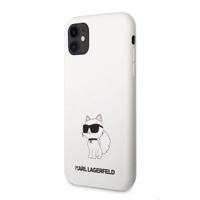 Tok, Karl Lagerfeld /KLHCN61SNCHBCH/, Apple Iphone 11 (6,1"), Liquid Silicone Choupette NFT, fehér