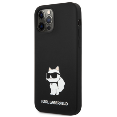 Tok, Karl Lagerfeld /KLHCP12MSNCHBCK/, Apple Iphone 12 / 12 Pro (6,1"), Liquid Silicone Choupette NFT, fekete