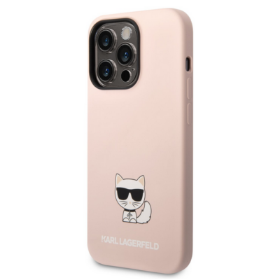 Tok, Karl Lagerfeld /KLHCP14XSLCTPI/, Apple Iphone 14 Pro Max (6,7"), Liquid Silicone Choupette, halvány rózsaszín