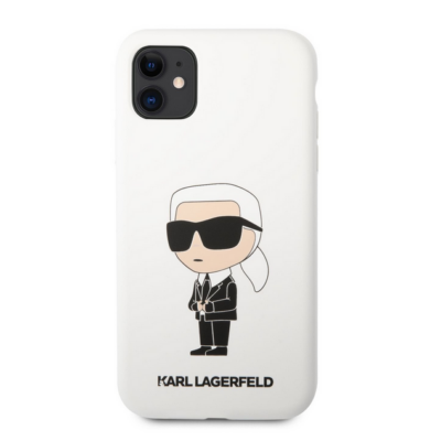 Tok, Karl Lagerfeld /KLHCP13MSNIKBCH/, Apple Iphone 13 (6,1"), Liquid Silicone Ikonik NFT, fehér