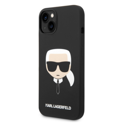 Tok, Karl Lagerfeld /KLHMP13XSLKHBK/, Apple Iphone 13 Pro Max (6,7"), MagSafe Compatible, Liquid Silicone Karl Head, fekete