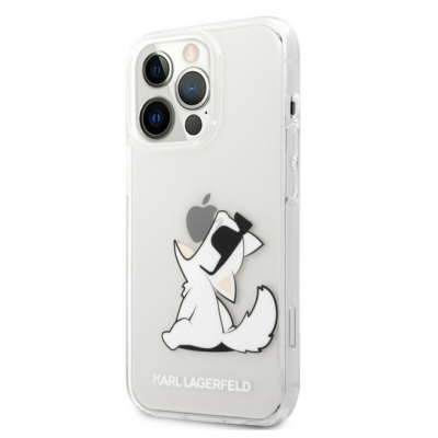 Tok, Karl Lagerfeld /KLHCP13LCFNRC/, Apple Iphone 13 Pro (6,1"), PC/TPU Choupette Eat, átlátszó