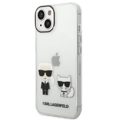 Tok, Karl Lagerfeld /KLHCP14MCKTR/, Apple Iphone 14 Plus (6,7"), PC/TPU Ikonik Karl and Choupette, átlátszó