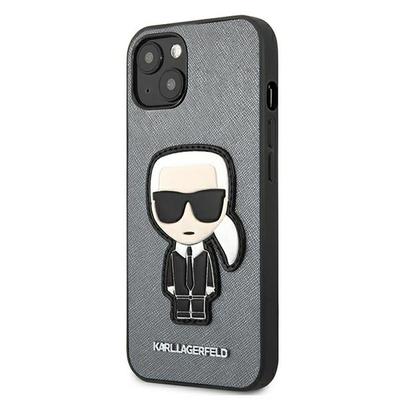 Tok, Karl Lagerfeld /KLHCP13SOKPG/, Apple Iphone 13 Mini (5,4"), Saffiano Iconic Karl's Patch, szürke