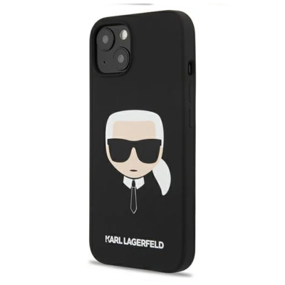 Tok, Karl Lagerfeld /KLHCP13MSLKHBK/, Apple Iphone 13 (6,1"), Liquid Silicone Karl Head, fekete