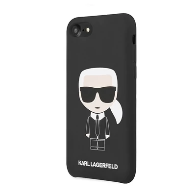 Tok, Karl Lagerfeld /KLHCI8SLFKBK/, Apple Iphone 7 / 8 / SE (2020 / 2022), Silicone Iconic Hard Case, fekete