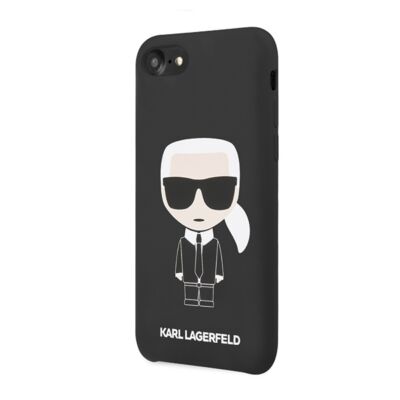 Tok, Karl Lagerfeld /KLHCI8SLFKBK/, Apple Iphone 7 / 8 / SE (2020 / 2022), Silicone Iconic Hard Case, fekete