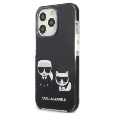 Tok, Karl Lagerfeld /KLHCP13LTPEKCK/, Apple Iphone 13 Pro (6,1"), TPE Karl and Choupette, fekete