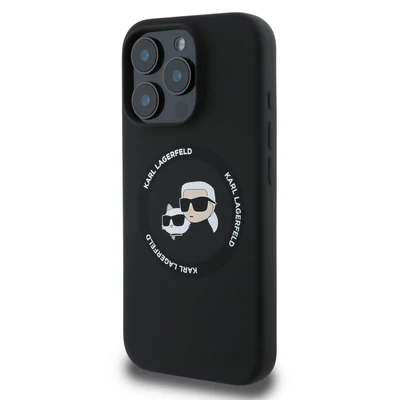 Tok, Karl Lagerfeld /KLHMPSE4SKCHTCK/, Apple Iphone 16e, Liquid Silicone K&CH Heads MagSafe, fekete