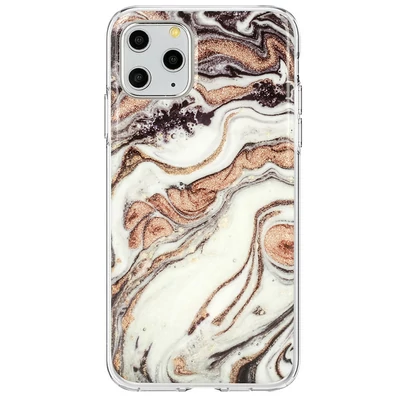Tok, Marble Glitter, mintás hátlap, szilikon kerettel, Apple Iphone 11 (6,1"), minta 1