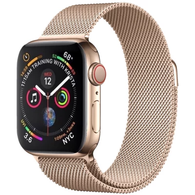 Milánó acél szíj, Apple Watch, Méret: 42/44/45mm, sötét arany