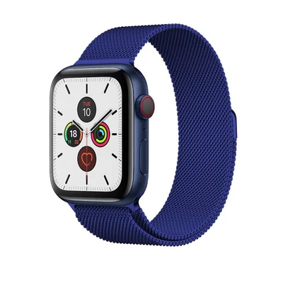 Milánó acél szíj, Apple Watch, Méret: 42/44/45mm, sötétkék