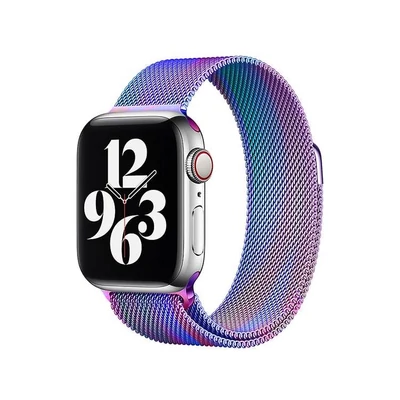 Milánó acél szíj, Apple Watch, Méret: 38/40/41mm, szivárvány