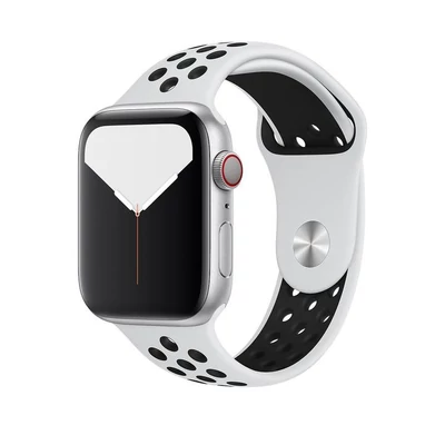 Szilikon sport szíj, Apple Watch, Méret: 38/40/41mm, fehér-fekete