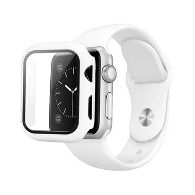 Szilikon szíj és tok, Apple Watch, Méret: 42mm, fehér