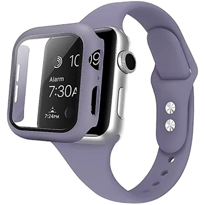 Szilikon szíj és tok, Apple Watch, Méret: 40mm, lila