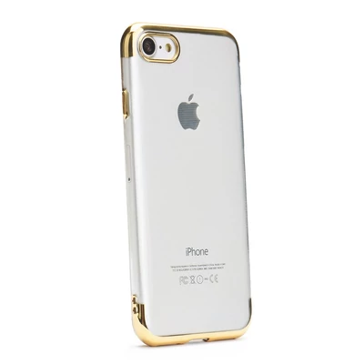 Tok, Electro szilikon hátlap, Apple Iphone  X / XS, átlátszó, arany kerettel