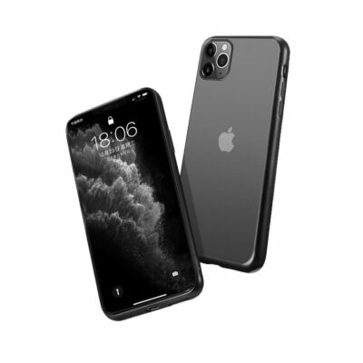 Tok, Electro matt szilikon hátlap, Apple Iphone 7 / 8 / SE (2020 / 2022), átlátszó, fekete kerettel