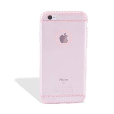 Tok, Ultra Slim-szilikon tok, Karen, Apple iPhone 6 Plus, áttetsző rózsaszín
