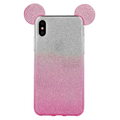 Tok, Shining Mouse, Huawei Y7 (2019), szilikon hátlapvédő, 3 részes, rózsaszín átmenetes