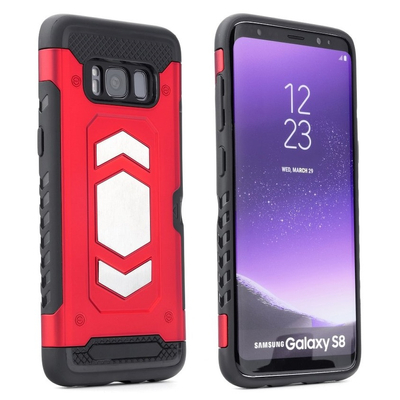 Tok, Magnet, ütésálló mágneses hátlap, szilikon kerettel, Samsung Galaxy A6 (2018) A600, piros