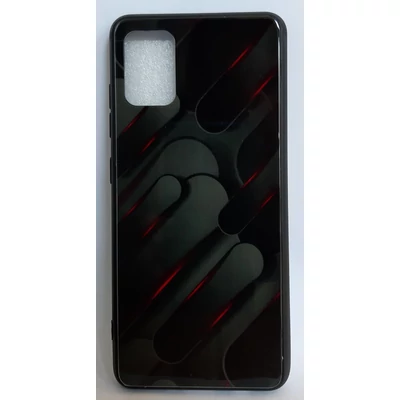 Tok, Glass, mintás üveg hátlap, szilikon kerettel, Huawei P30 Lite, minta 7 (fekete-szürke)