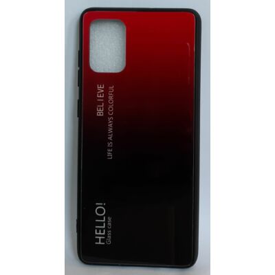 Tok, Glass, mintás üveg hátlap, szilikon kerettel, Apple Iphone 11 (6,1"), minta 1 (piros-fekete)