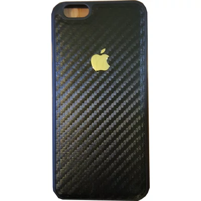 Tok, szilikon tok, carbon mintás, Apple logóval, Apple iPhone 7 Plus, 8 Plus, fekete