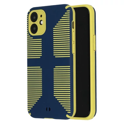 Tok, Grip erősített hátlap szilikon kerettel, Apple Iphone 12 Pro (6,1"), kék, bliszteres