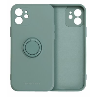 Tok, Roar Amber, mágneses szilikon hátlap, gyűrűs ujjtartóval, Apple Iphone 13 Pro (6,1"), zöld, bliszteres