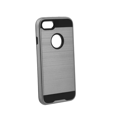Tok, Panzer Moto, szálcsiszolt aluminium hátlap, szilikon kerettel, Apple iPhone 7 / 8, szürke