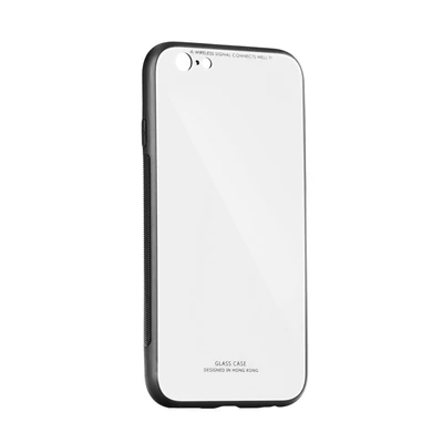 Tok, Glass, üveg hátlap, szilikon kerettel, Samsung Galaxy A7 (2018) A750, fehér