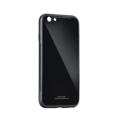 Tok, Glass, üveg hátlap, szilikon kerettel, Apple Iphone X / XS, fekete
