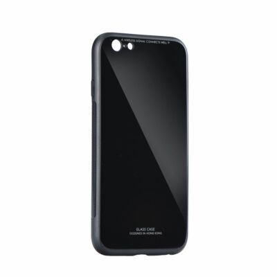 Tok, Glass, üveg hátlap, szilikon kerettel, Apple Iphone 11 (6,1"), fekete