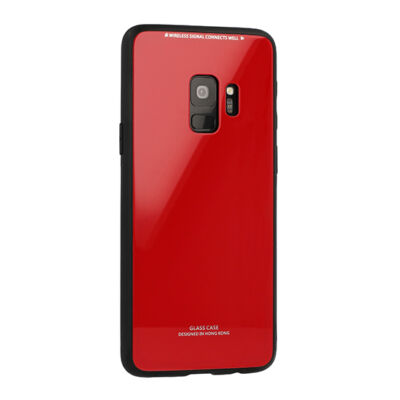 Tok, Glass, üveg hátlap, szilikon kerettel, Apple Iphone 12 Pro Max (6,7"), piros