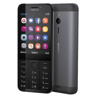 Mobiltelefon, Nokia 230, Kártyafüggetlen, Dual Sim, szürke