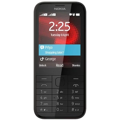 Mobiltelefon, Nokia 225, Kártyafüggetlen, 4G, Dual Sim, fekete