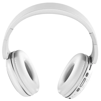 Bluetooth headset, HOCO W23, sztereó fejhallgató mikrofonnal, fehér, bliszteres