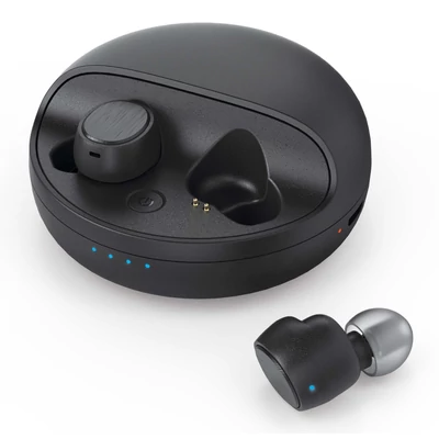 Bluetooth headset, Hama 178881, vezeték nélküli, töltő tokkal, fekete, gyári, bliszteres