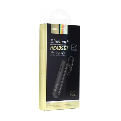 Bluetooth headset, HOCO E36, fekete, bliszteres