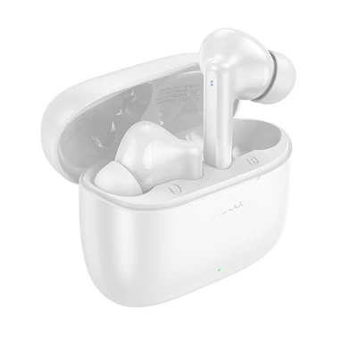 Bluetooth headset, Hoco EQ2, vezeték nélküli fülhallgató, töltő tokkal, fehér, bliszteres