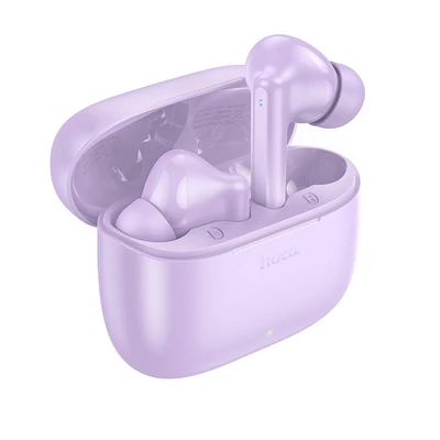 Bluetooth headset, Hoco EQ2, vezeték nélküli fülhallgató, töltő tokkal, lila, bliszteres