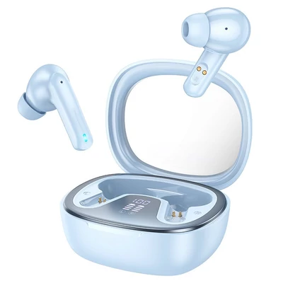 Bluetooth headset, Hoco EQ6, vezeték nélküli fülhallgató, töltő tokkal, kék, bliszteres